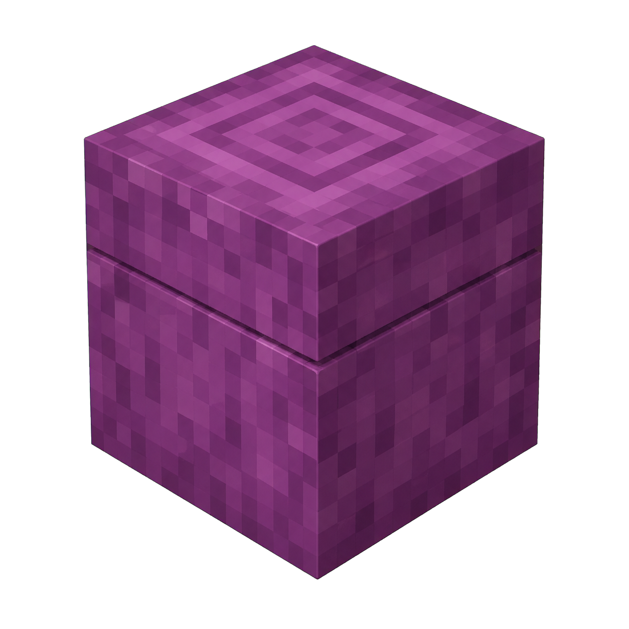 Shulker Box roxa fechada representando os equipamentos full encantamentos
